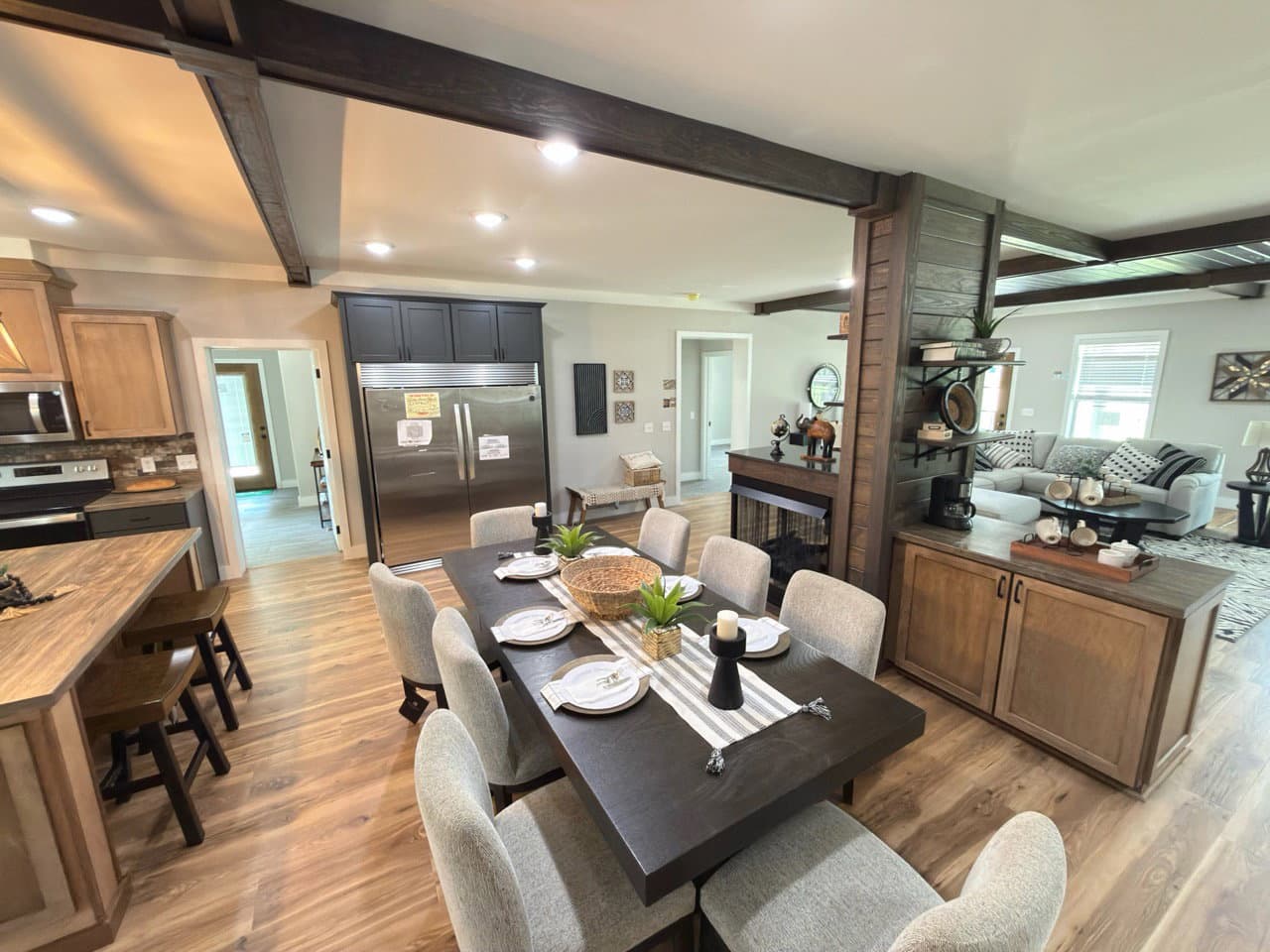 The barndominium 2 kitchen home features