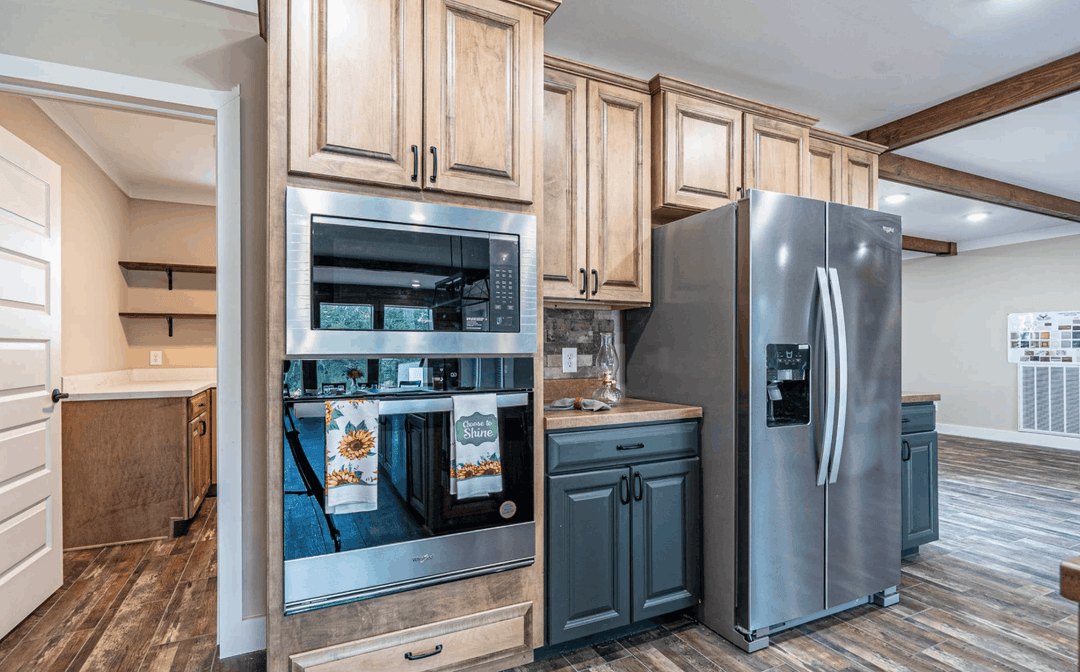 The old hay barn kitchen home features