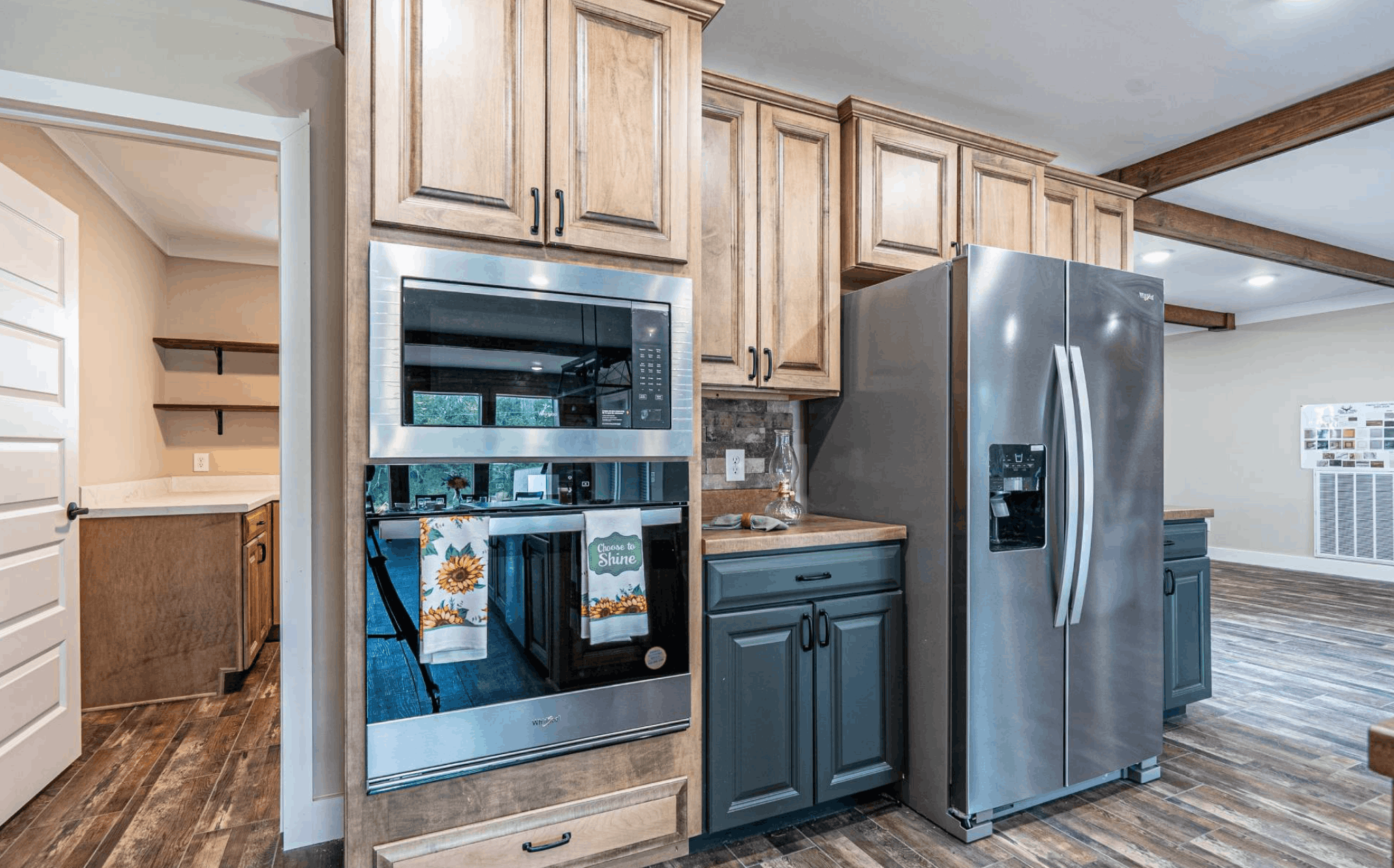 The old hay barn kitchen home features