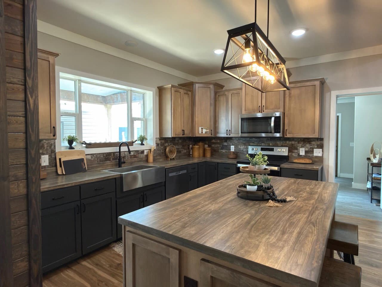 The barndominium kitchen home features