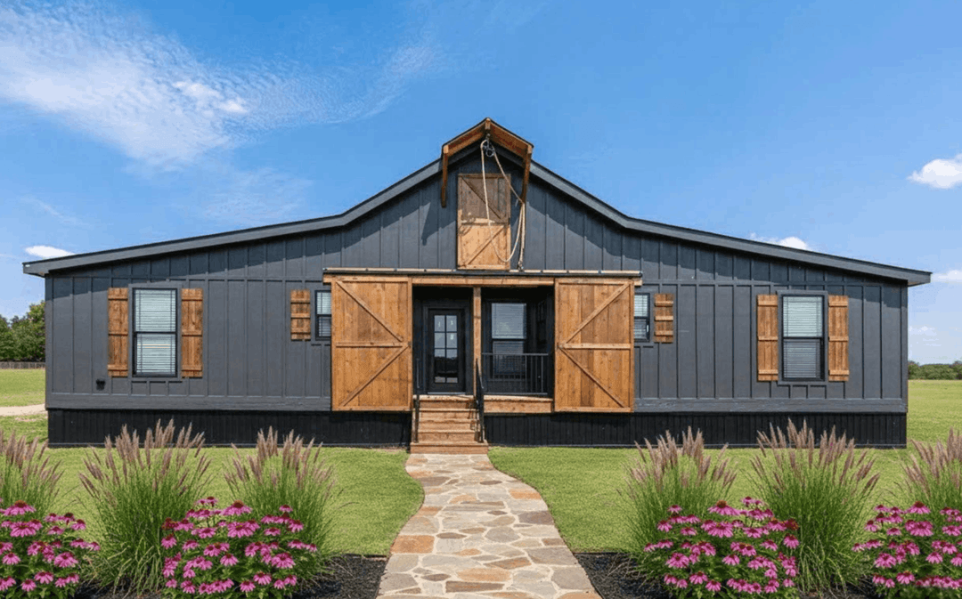 The old hay barn elevation, exterior, and hero home features
