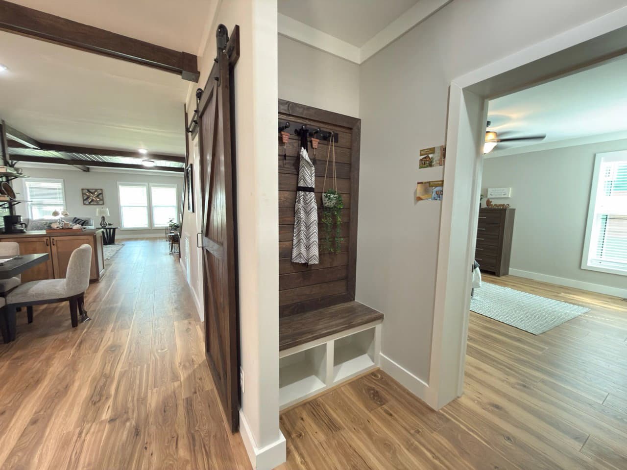 The barndominium interior home features