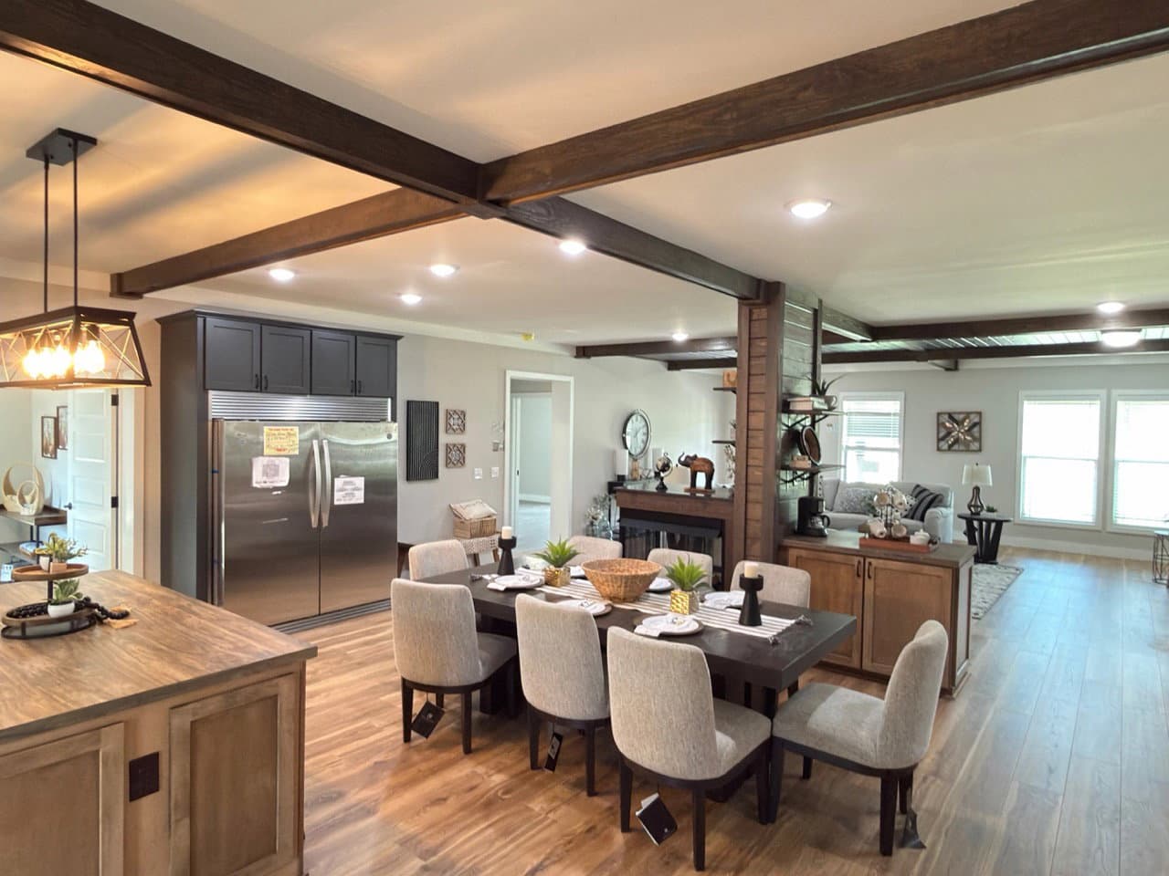 The barndominium interior home features