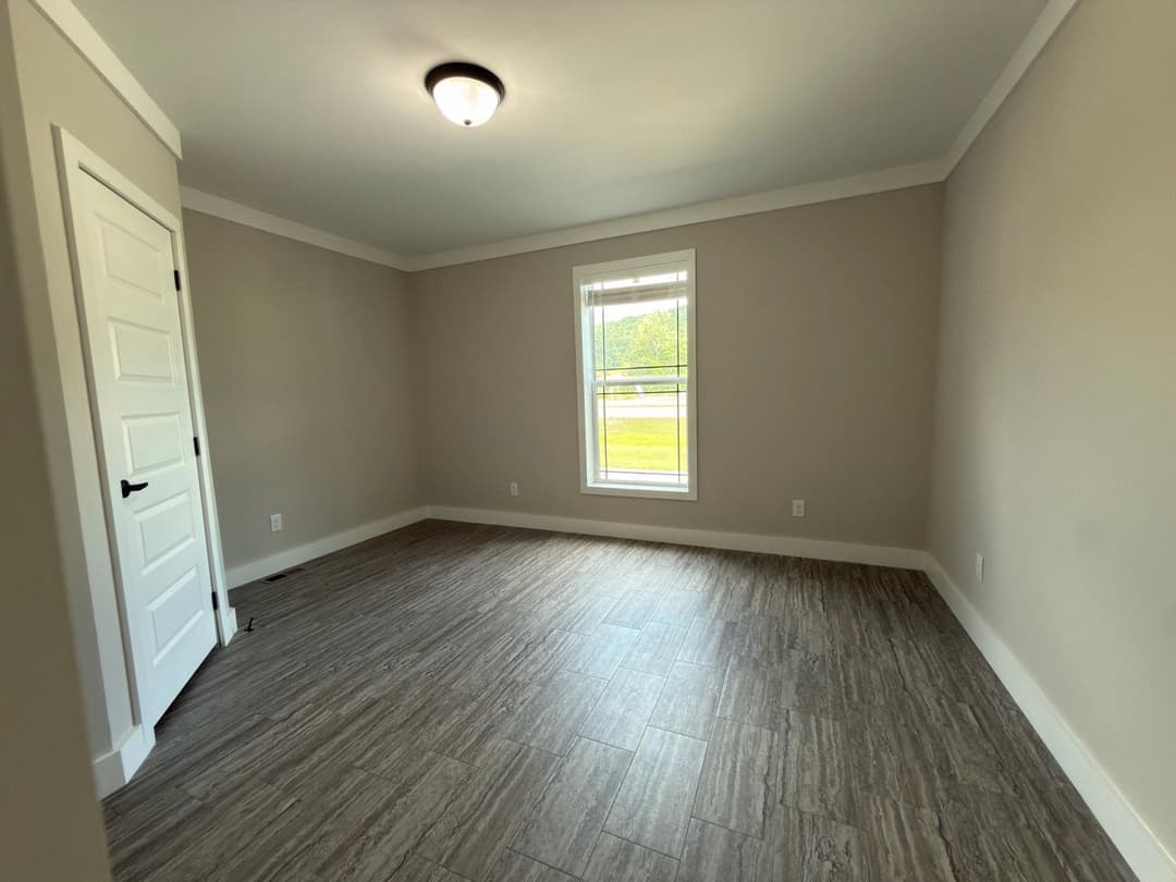The barndominium 2 bedroom home features