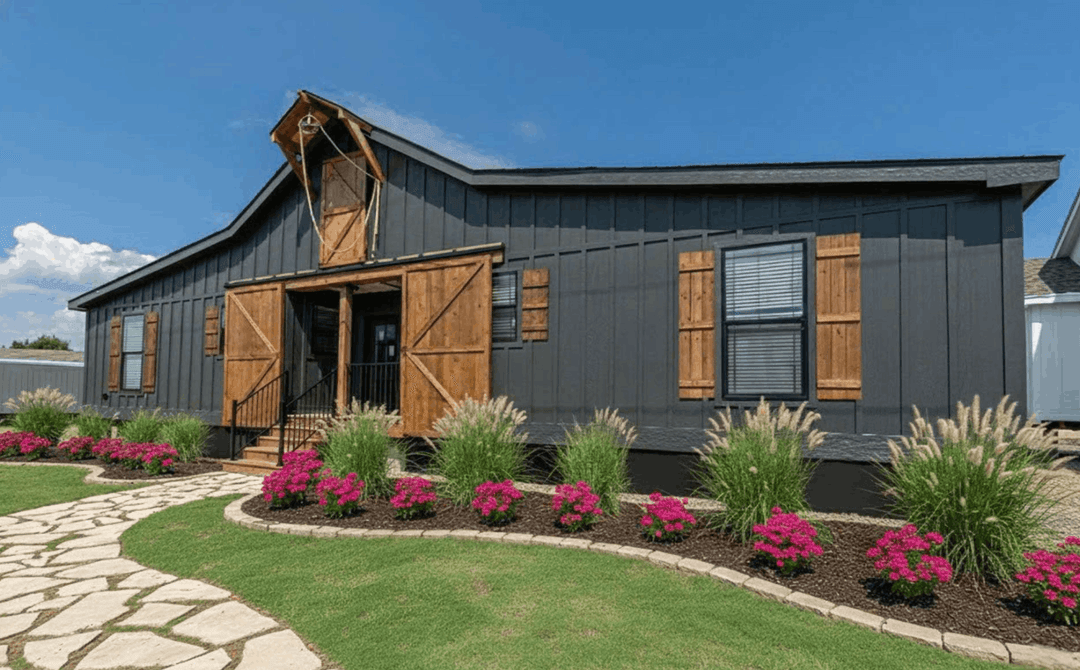 The old hay barn elevation and exterior home features
