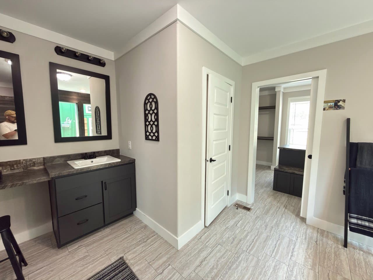 The barndominium 2 bathroom home features