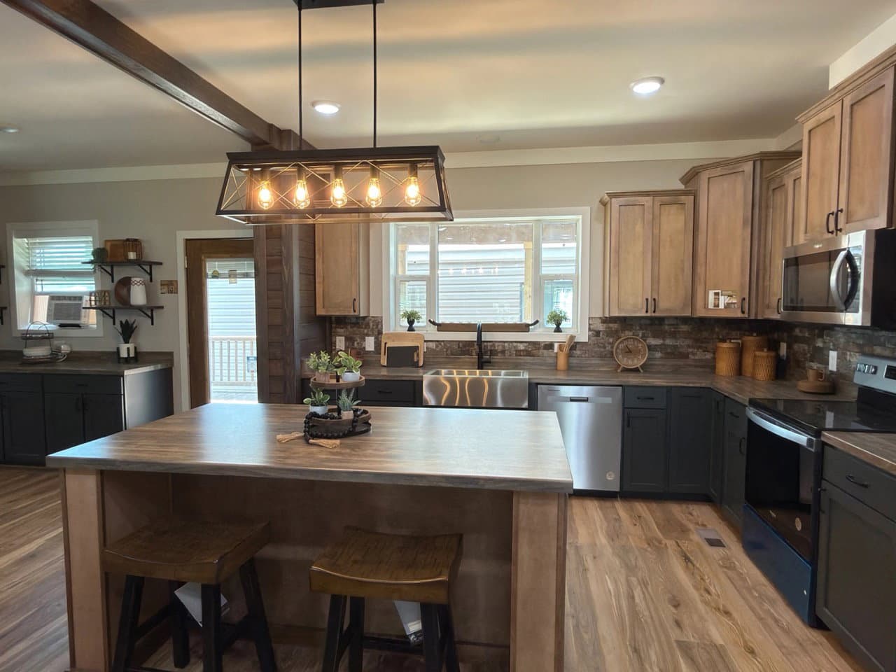 The barndominium kitchen home features