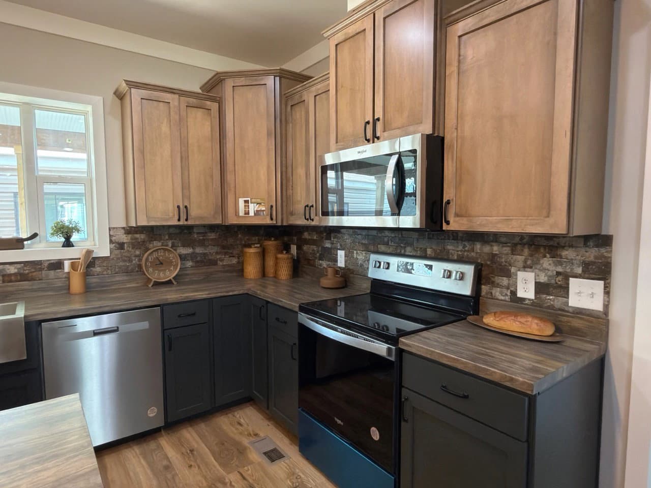 The barndominium 2 kitchen home features