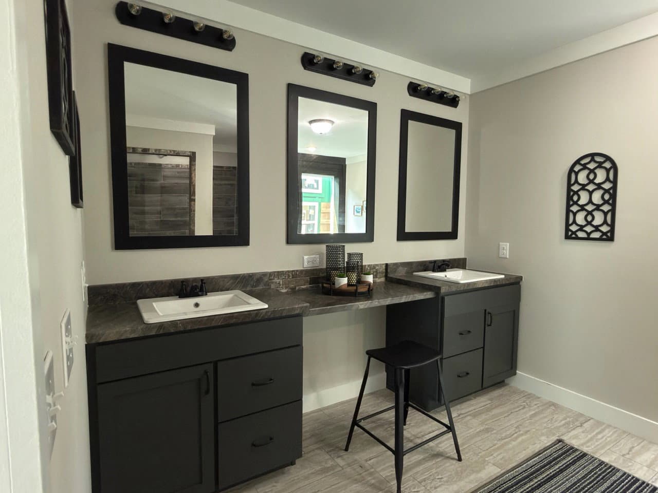 The barndominium 2 bathroom home features