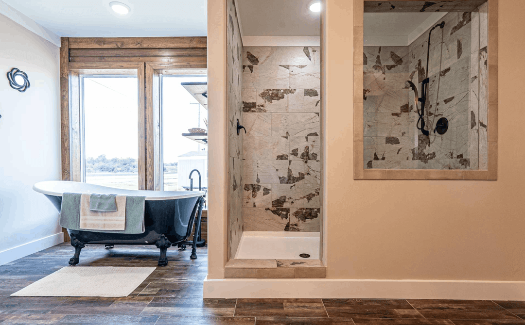The old hay barn bathroom home features
