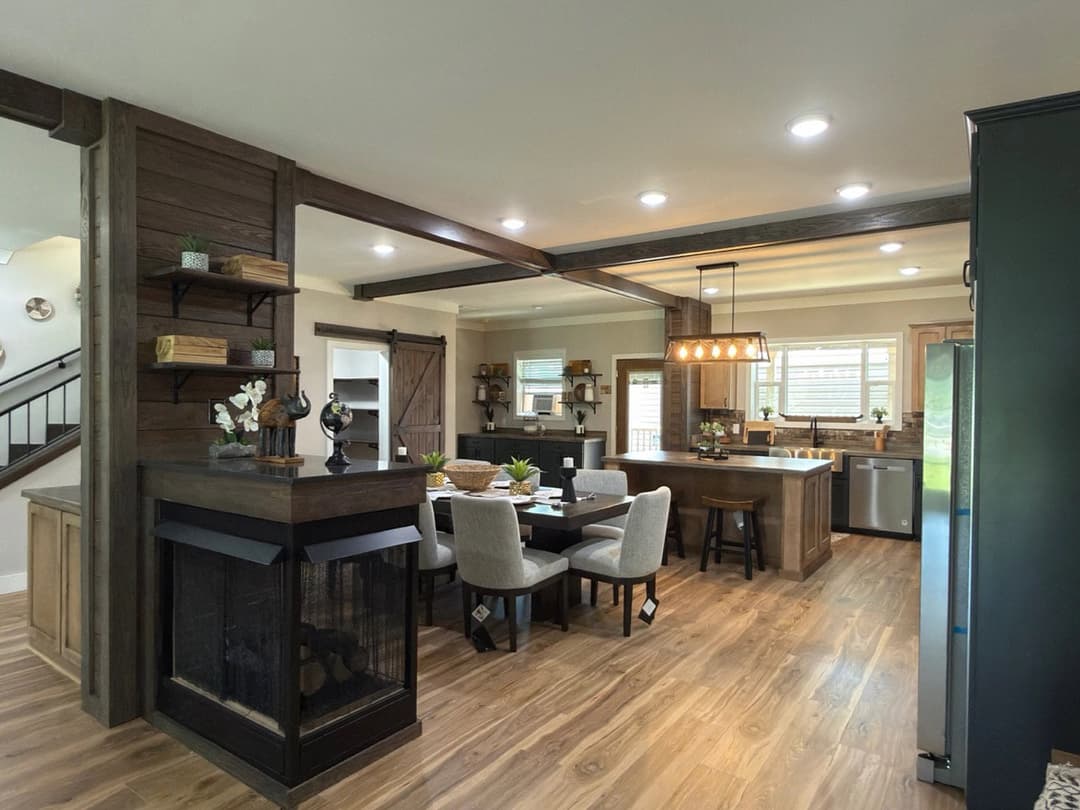 The barndominium interior home features