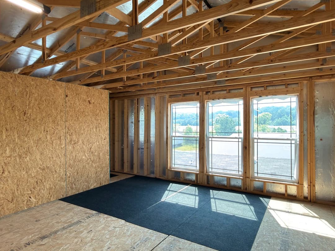 The barndominium interior home features