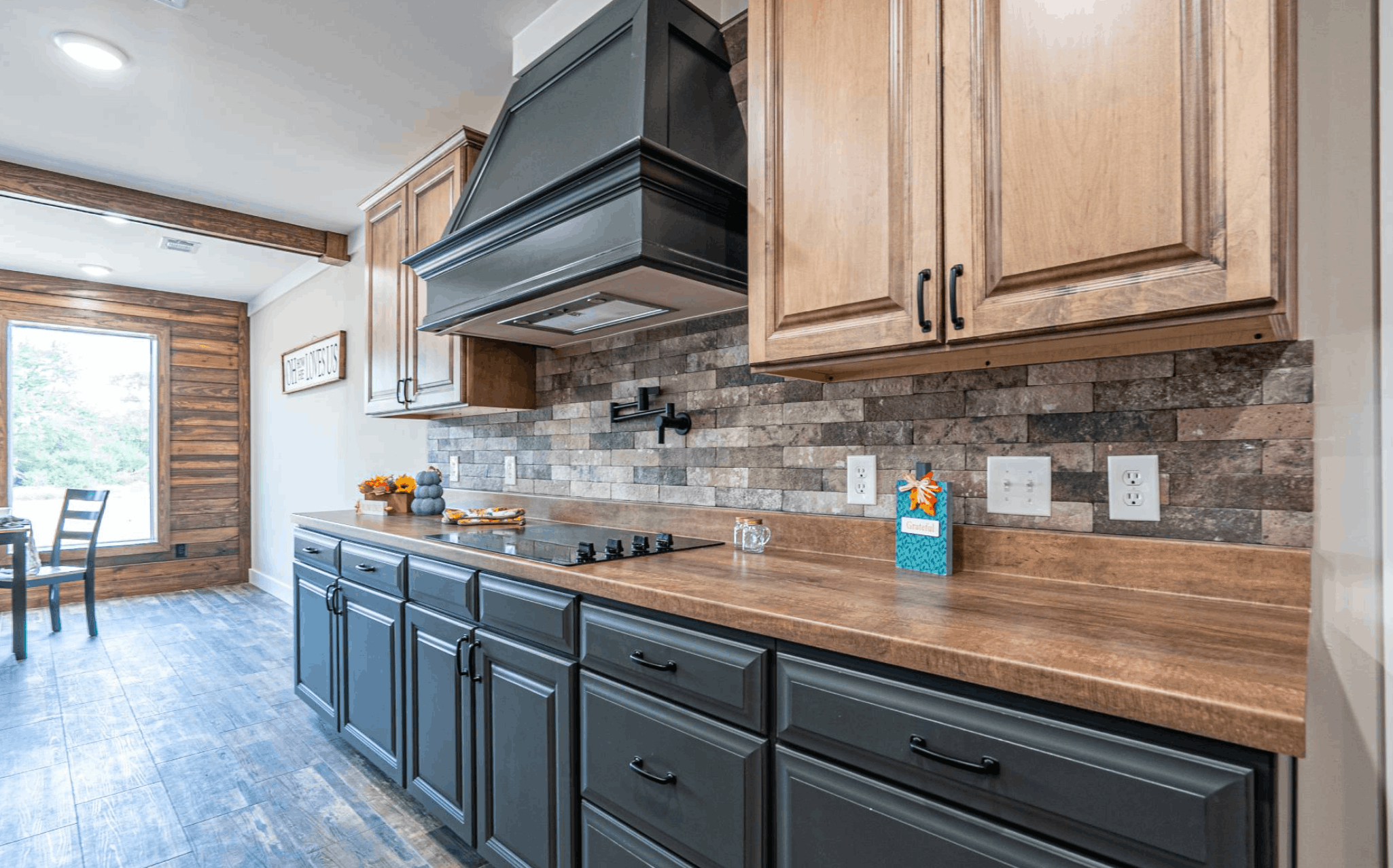 The old hay barn kitchen home features