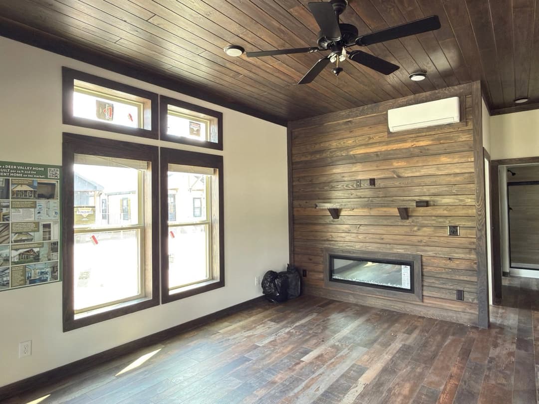 Cozy cabin interior home features