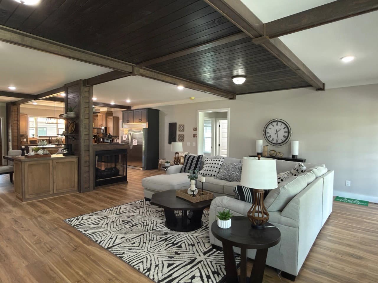 The barndominium interior home features